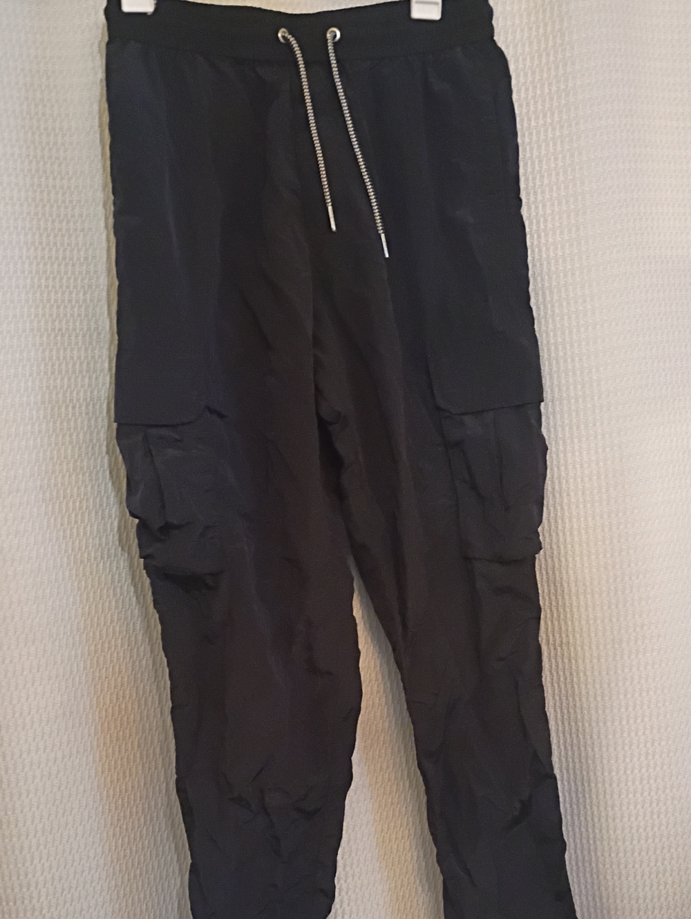 Armani Exchange Black Cargo Joggers with Drawstring